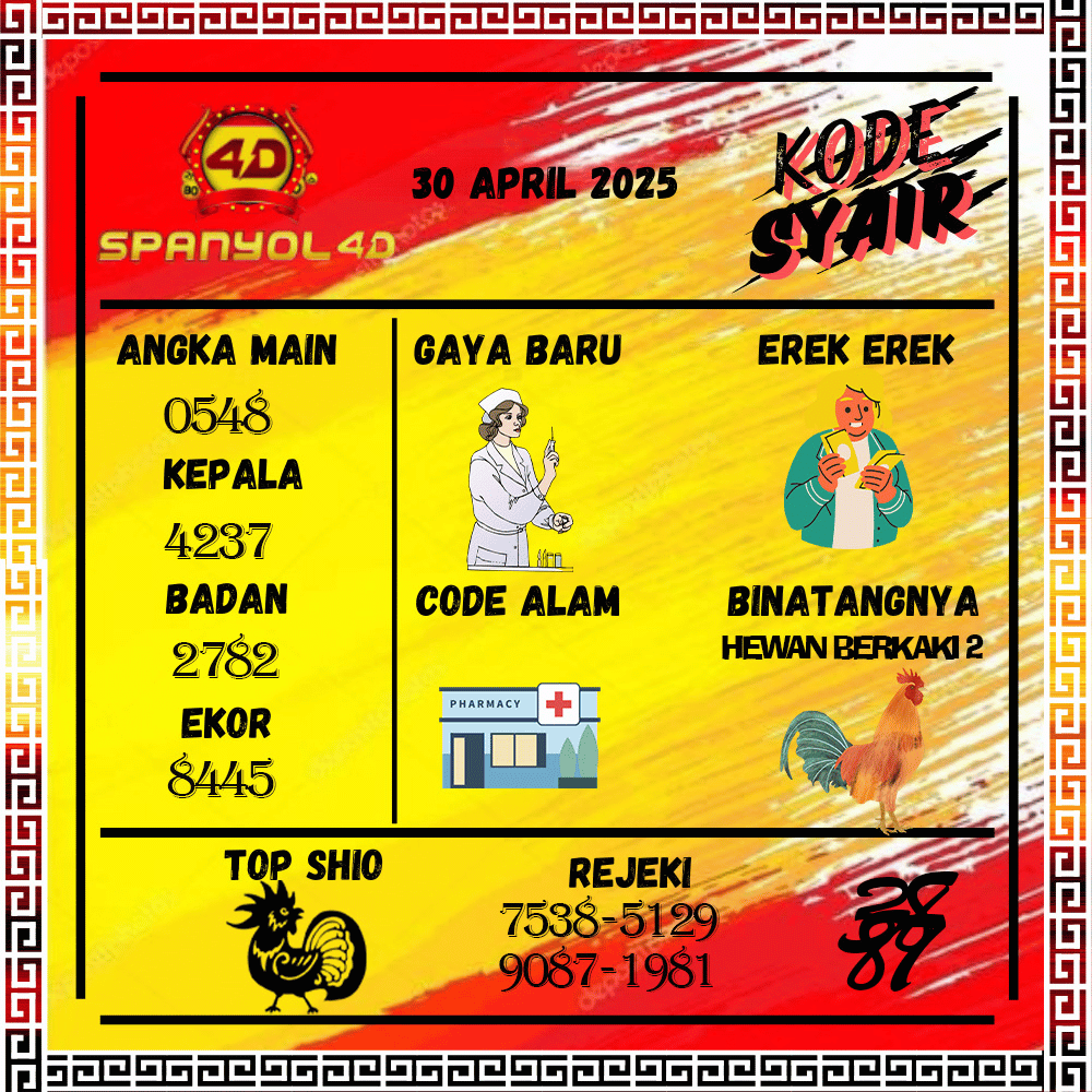 Kode Syair Spanyol4D Pools - April  Pools