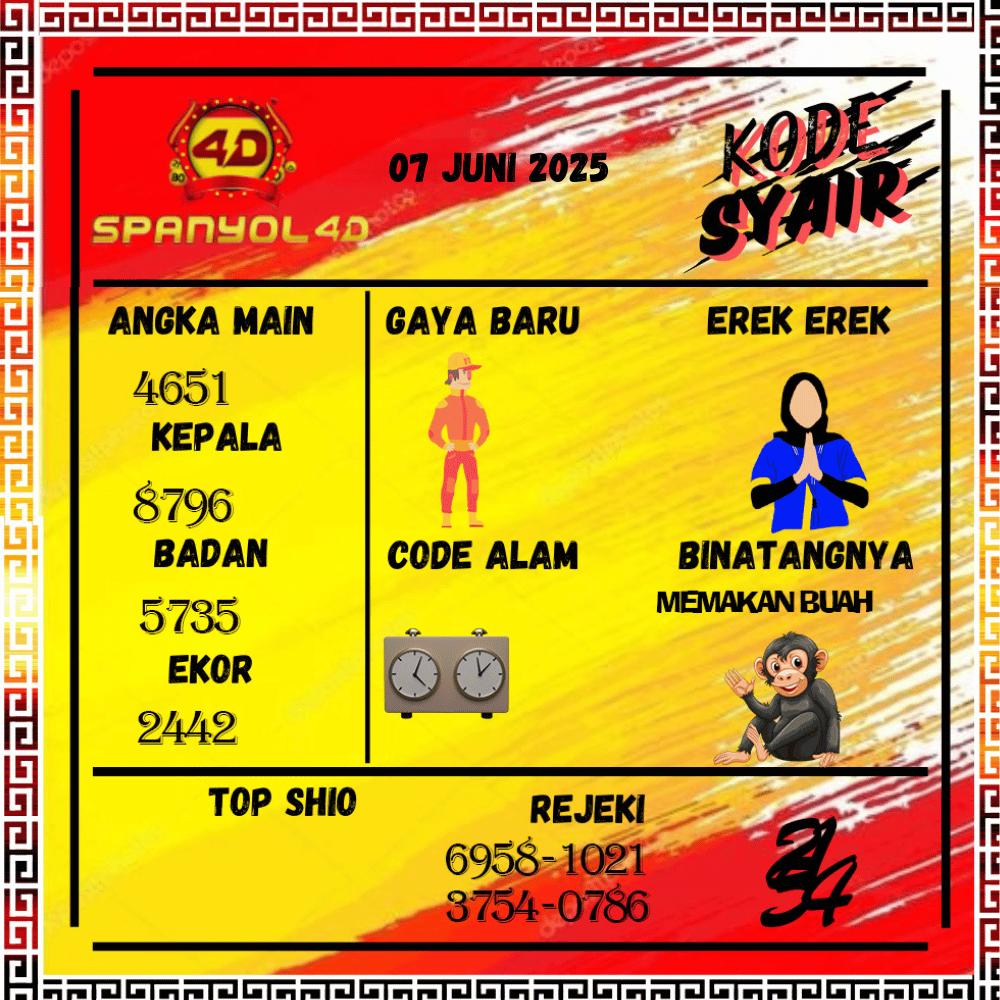 Kode Syair Spanyol4D Pools - Juni  Pools