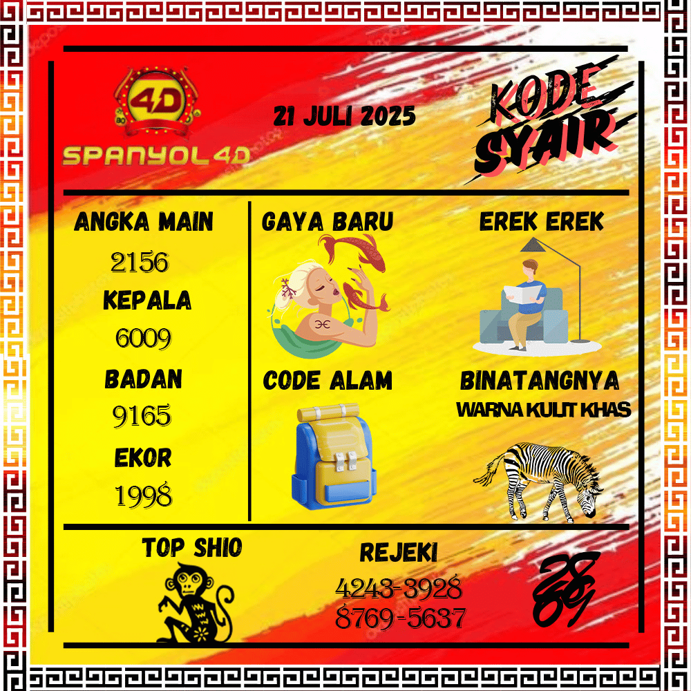 Kode Syair Spanyol4D Pools - Juli Pools