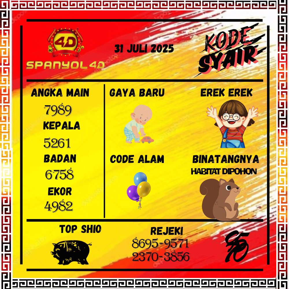 Kode Syair Spanyol4D Pools - Juli Pools