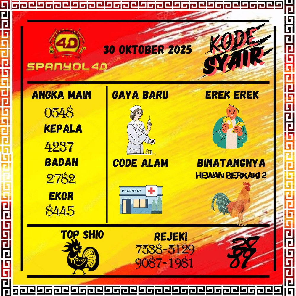 Kode Syair Spanyol4D Pools - Oktober Pools